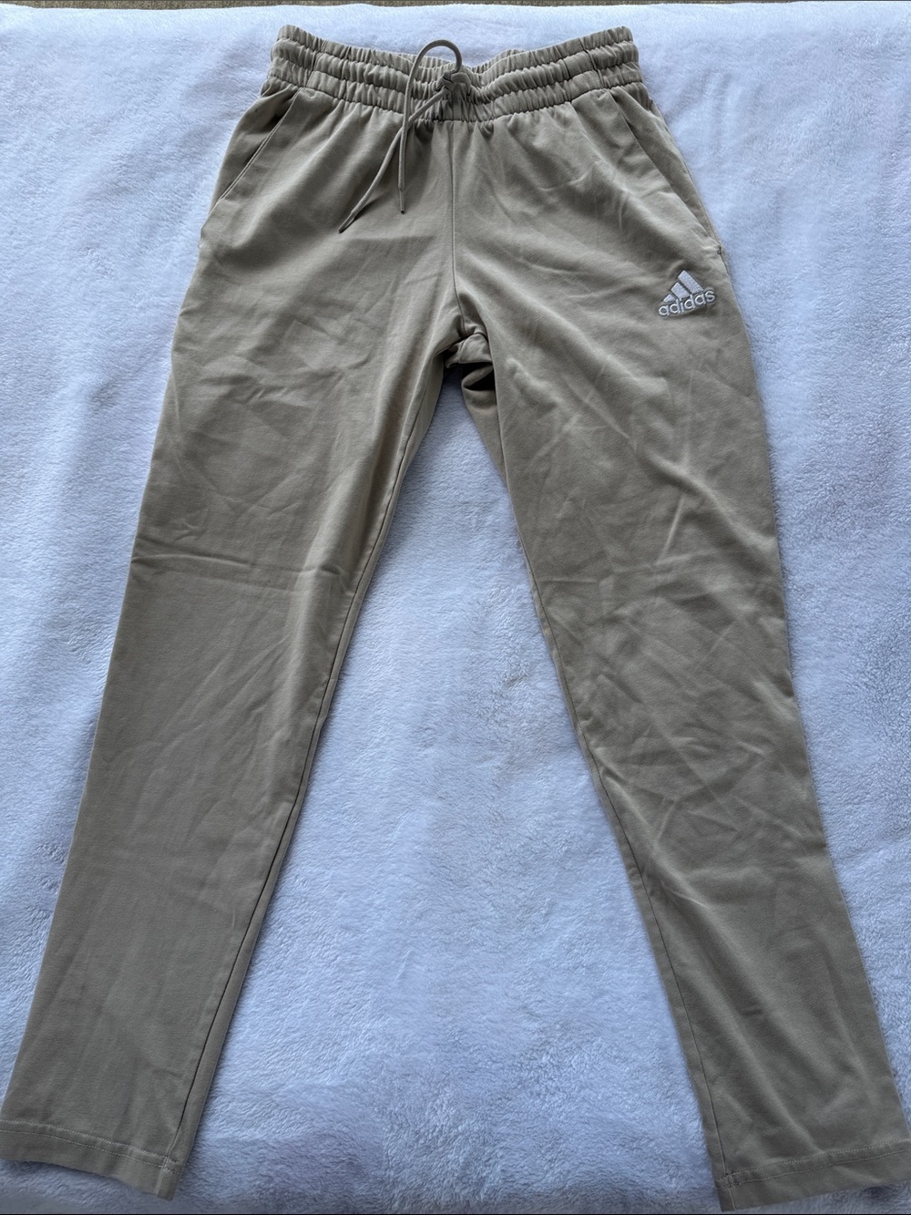 adidas Tan/Beige Men’s Joggers with Drawstring waist
